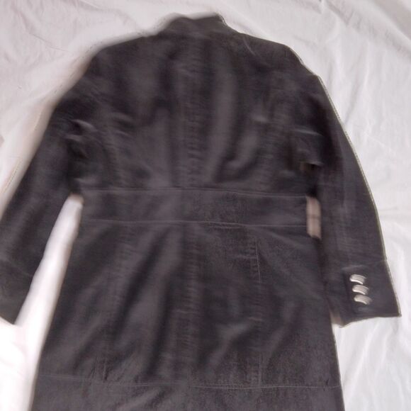 Chicos Jacket Black Velvet Coat Longline Military Steampunk Women's Size 2 - Picture 13 of 14